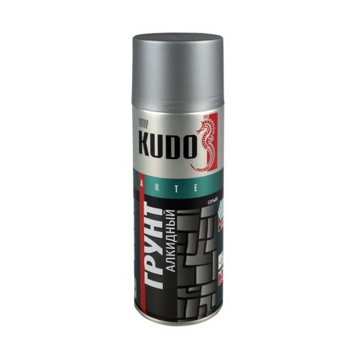 Грунт алкидный аэрозольный Kudo KU-2001, 520 мл, серый