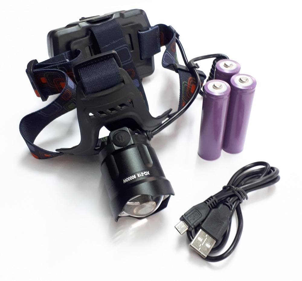 Фонарь светодиодный налобный аккумуляторный USB GL850