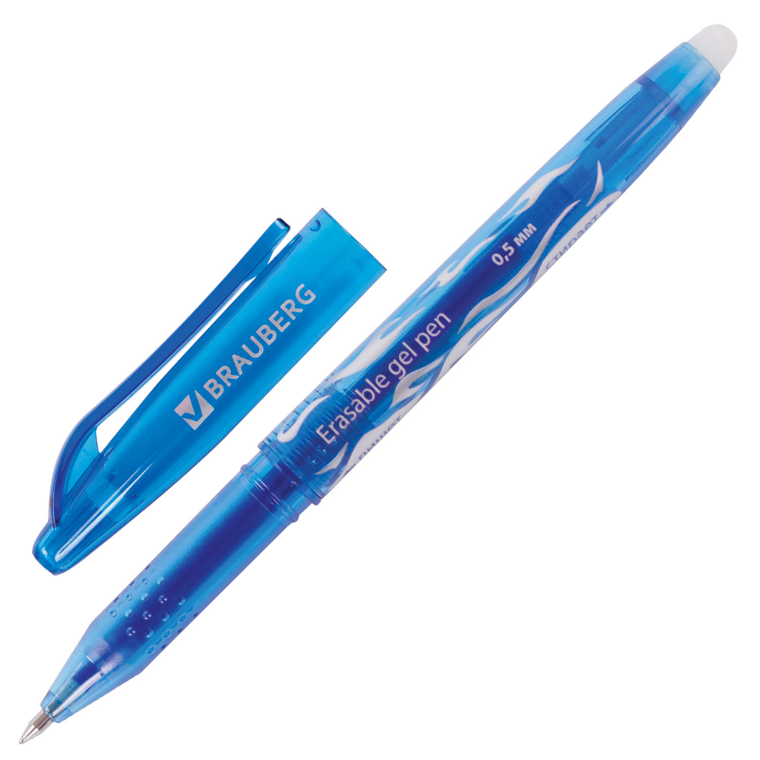 Ручка гелевая стираемая синяя 0,5mm "BRAUBERG" 142823