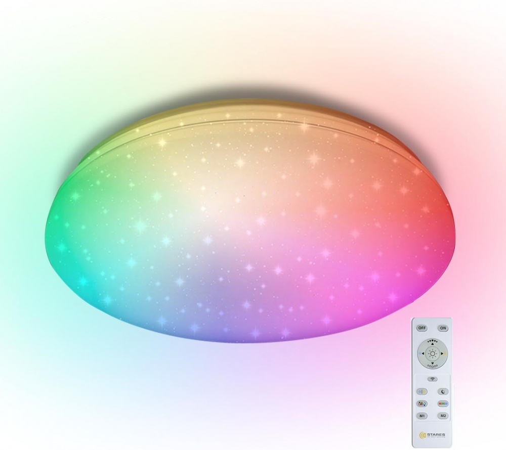 Светильник светодиодный SATURN 25W RGB R-328-SHINY/WHITEпульт управления мощность/цветность свечения