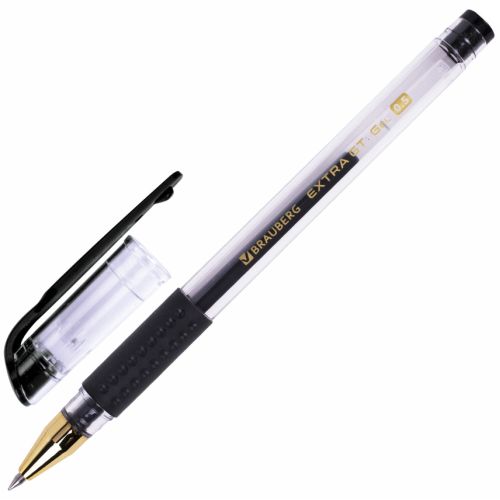 Ручка гелевая чёрная 0,35mm BRAUBERG "EXTRA GT GLD" 143919