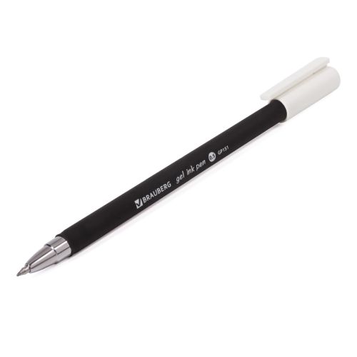 Ручка гелевая чёрная 0,35mm BRAUBERG "Matt Gel" soft-touch 142944