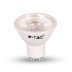 Лампа светодиодная GU10 220В  6,5 Вт 3000К теплая, линза V-TAC  SKU-192
