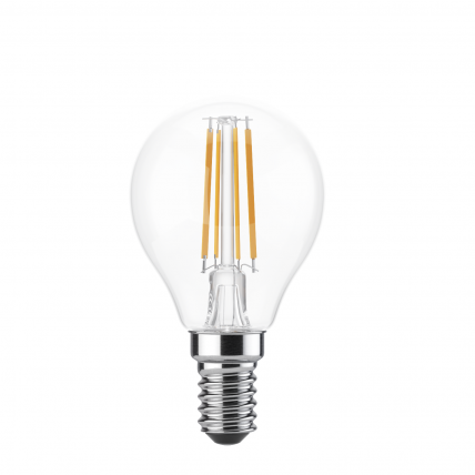 Лампа светодиодная шар Е14  5Вт 220В 4000K  холодная, прозрачная диммируемая Filament OSRAM 0446
