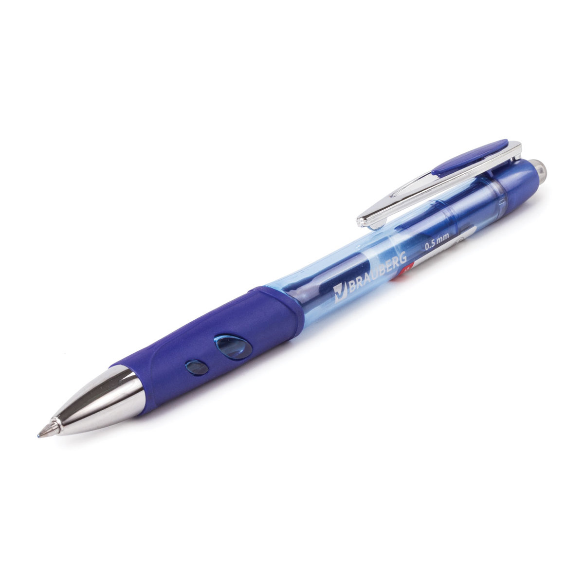 Ручка гелевая синяя 0,35mm автомат BRAUBERG "Officer" 141056