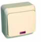 Выключатель 1-кл.ОУ кнопочный с подсветкой Этюд КА10-002К