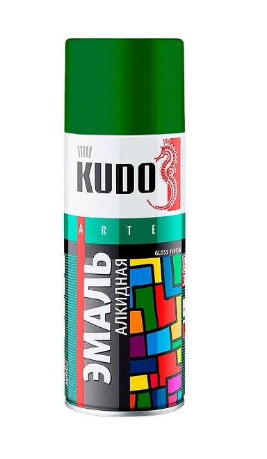 Краска аэрозольная эмаль спрей KU- 1006 Светло-Зеленая глянцевая  520 мл. KUDO