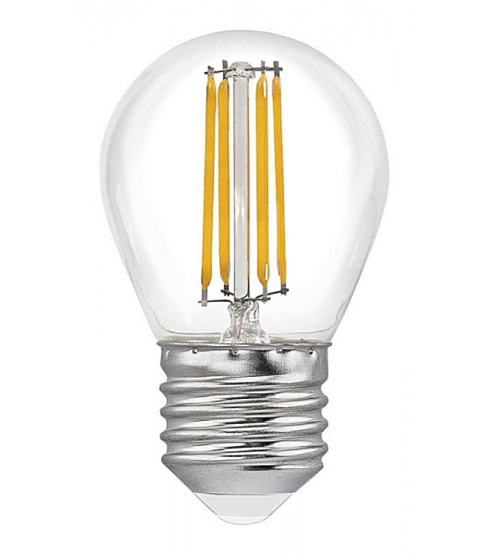 Лампа светодиодная шар Е27 7,5 Вт 220В 3000K 750Лм теплая, прозрачная Filament FOTON
