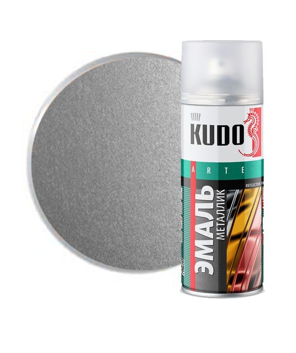 Краска аэрозольная эмаль спрей KU-1026 Серебро 520 мл. KUDO
