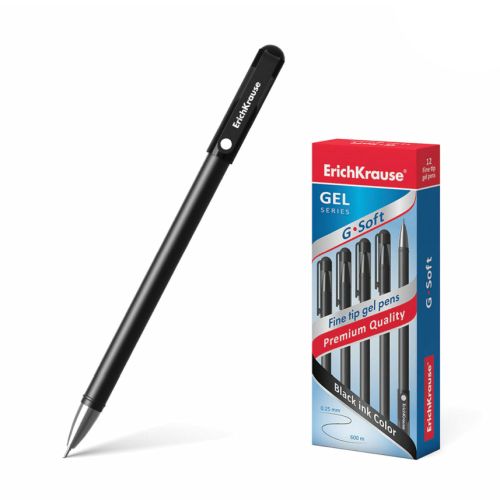 Ручка гелевая чёрная 0,25mm ERICH KRAUSE "G-Soft" 39207