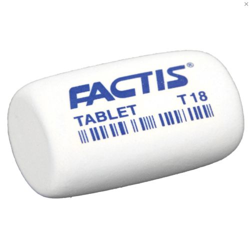 Ластик FACTIS Tablet T 18 (Испания), 45х28х13 мм, белый, скошенный край, CMFT18