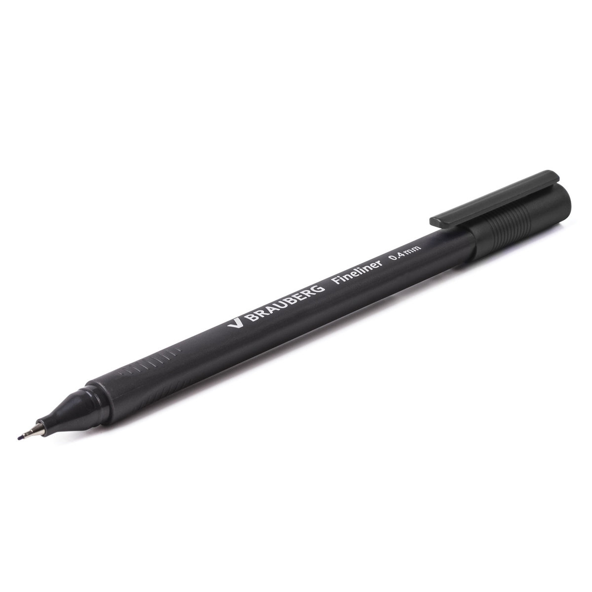 Ручка капиллярная чёрная 0,4mm  BRAUBERG "Carbon" 141523