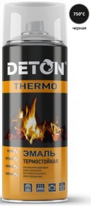 Краска аэрозольная эмаль спрей DTN-A70666 Чёрная термостойкая 520 мл.DETON Thermo