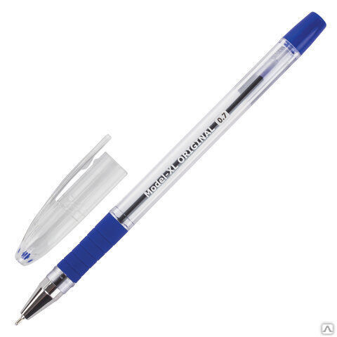 Ручка шариковая синяя 0,35mm маслянная BRAUBERG "Model-XL" ORIGINAL 143242