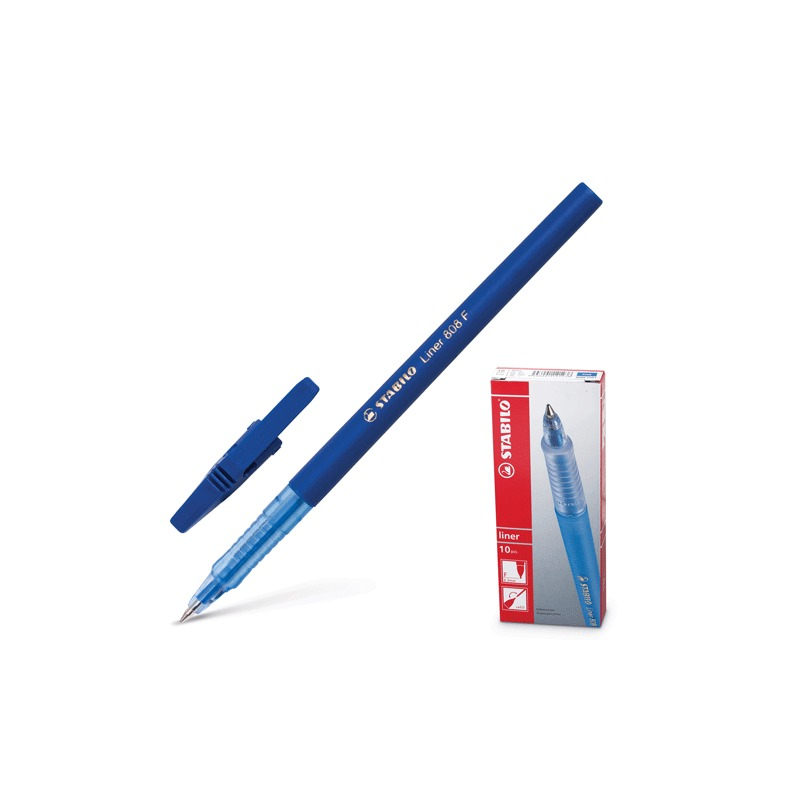 Ручка шариковая синяя 0,30mm STABILO "Liner 808 F" 