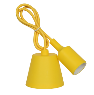 Эл. Патрон Е27 подвесной силиконовый со шнуром желтый