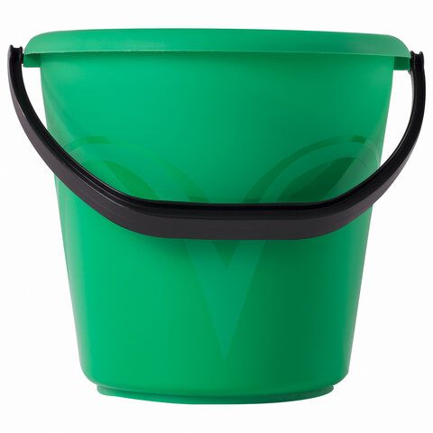 Ведро пластиковое 6 л  пищевое, с глянцевым узором, цвет зеленый, мерная шкала, LAIMA, 603891