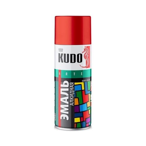 Краска аэрозольная эмаль спрей KU-1003 Красная 520 мл. KUDO