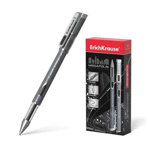 Ручка гелевая чёрная 0,4mm ERICH KRAUSE "Megapolis Gel" 93