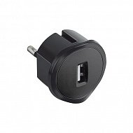 Зарядное устройство сетевое компактное USB. 230В, 1,5А, выход -5В 1500мА, черный Legrand (050681)