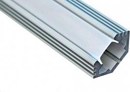 Профиль алюминиевый для светодиодной ленты угловой МАТОВЫЙ ЭКРАН (2м,26,8*17,5) 2 заглушки,4 крепежа