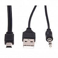 Шнур удлинитель USB 2,0 -  AUX  (3-х конт)+mini USB
