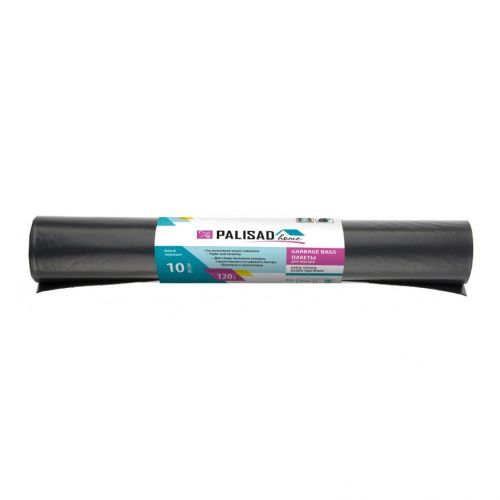 Мешок для мусора 120 л (10 шт) ПВД прочные черные Home Palisad 927265