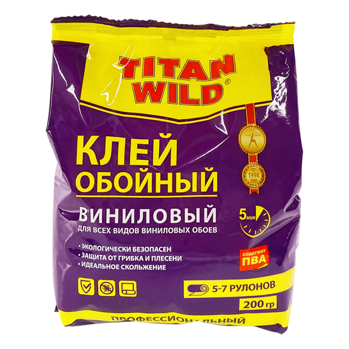 Клей обойный Titan Wild TW-V-200 виниловый, 200 гр, пакет