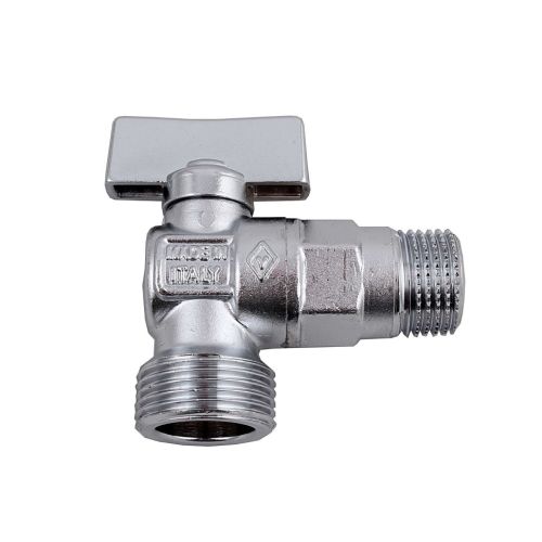 Кран MINI шаровой угловой 1/2"(15 мм) х 3/4"(20 мм) нар-нар BUGATTI 884