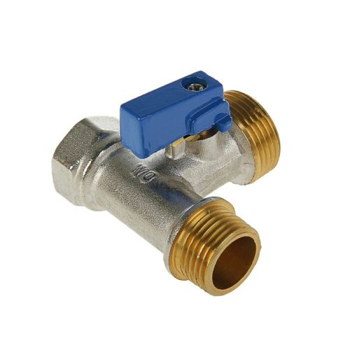 Кран MINI шаровой для стиральной машины 1/2" х 3/4" х 1/2" трёхпроходной VIEIR VER343