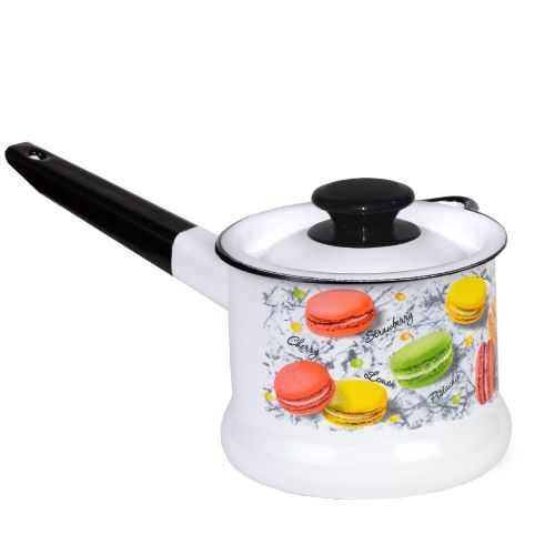 Ковш эмаль 1,0 л с рисунком, с крышкой 90204-072/4 Керчь