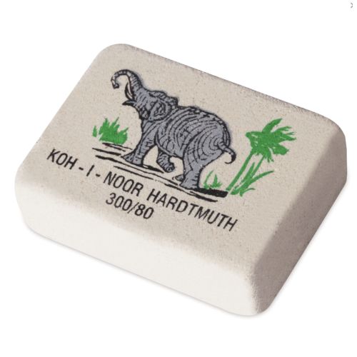 Ластик KOH-I-NOOR "Слон" 26х18,5х8 мм, белый/цветной 220400