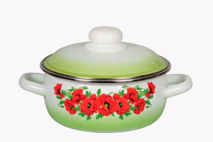 Кастрюля эмаль с ободком 3,0л Восточный мак