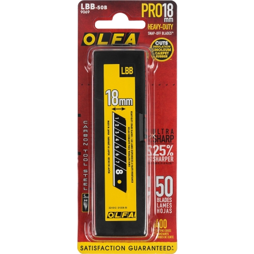 Лезвия к ножу пистолетному 18мм -50шт OLFA OL-LBB-50B