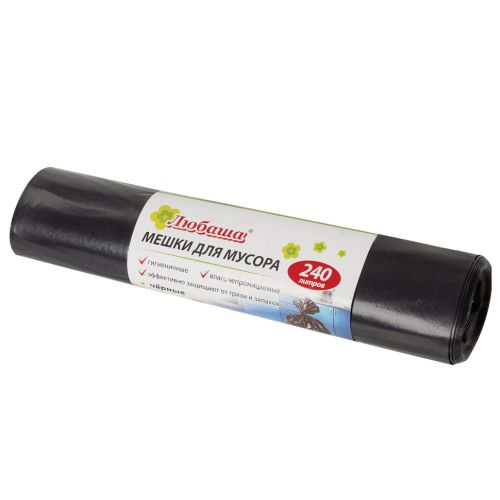Мешок для мусора 240 л ( 5 шт) ЛЮБАША эконом, 90х130 см, 605338