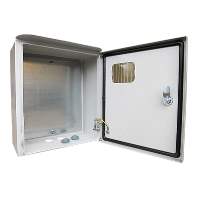 Щиток ОУ ЩРН-М (370х325х180) с монтажной панелью IP55, с козырьком, стекло
