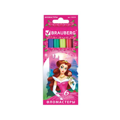 Фломастер  6 цветов BRAUBERG "Rose Angel" 150555