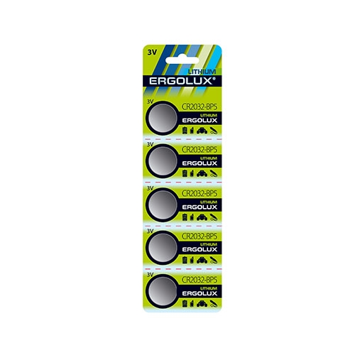 Батарейка таблетка CR2032 3v ERGOLUX D-20 H-3,2