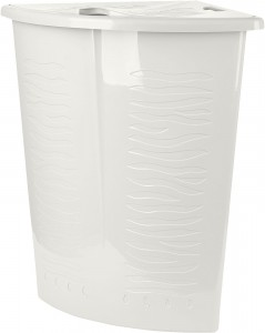 Корзина для белья угловая Regular с откидной крышкой 40л (50х37х54), бел.облако Keeplex