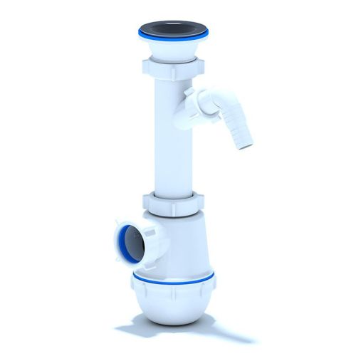 Сифон для мойки 1 1/2"х40 без гофры, отвод, Ани Грот A1000