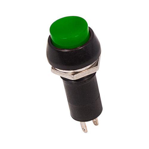 Выключатель кнопочный c фиксацией DS 1А 250V 2 контакта ON-OFF зеленый 36-3032