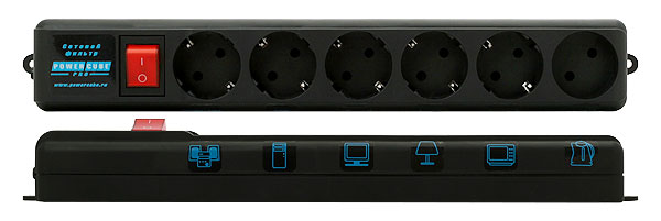 Сетевой фильтр  Power Cube PRO 5+1 местный 1,95 м черный