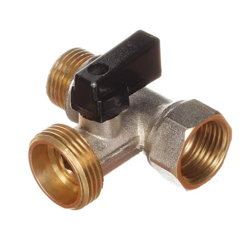Кран MINI шаровой для стир. машины 1/2"х3/4"х1/2" трёхпроходной FRAP