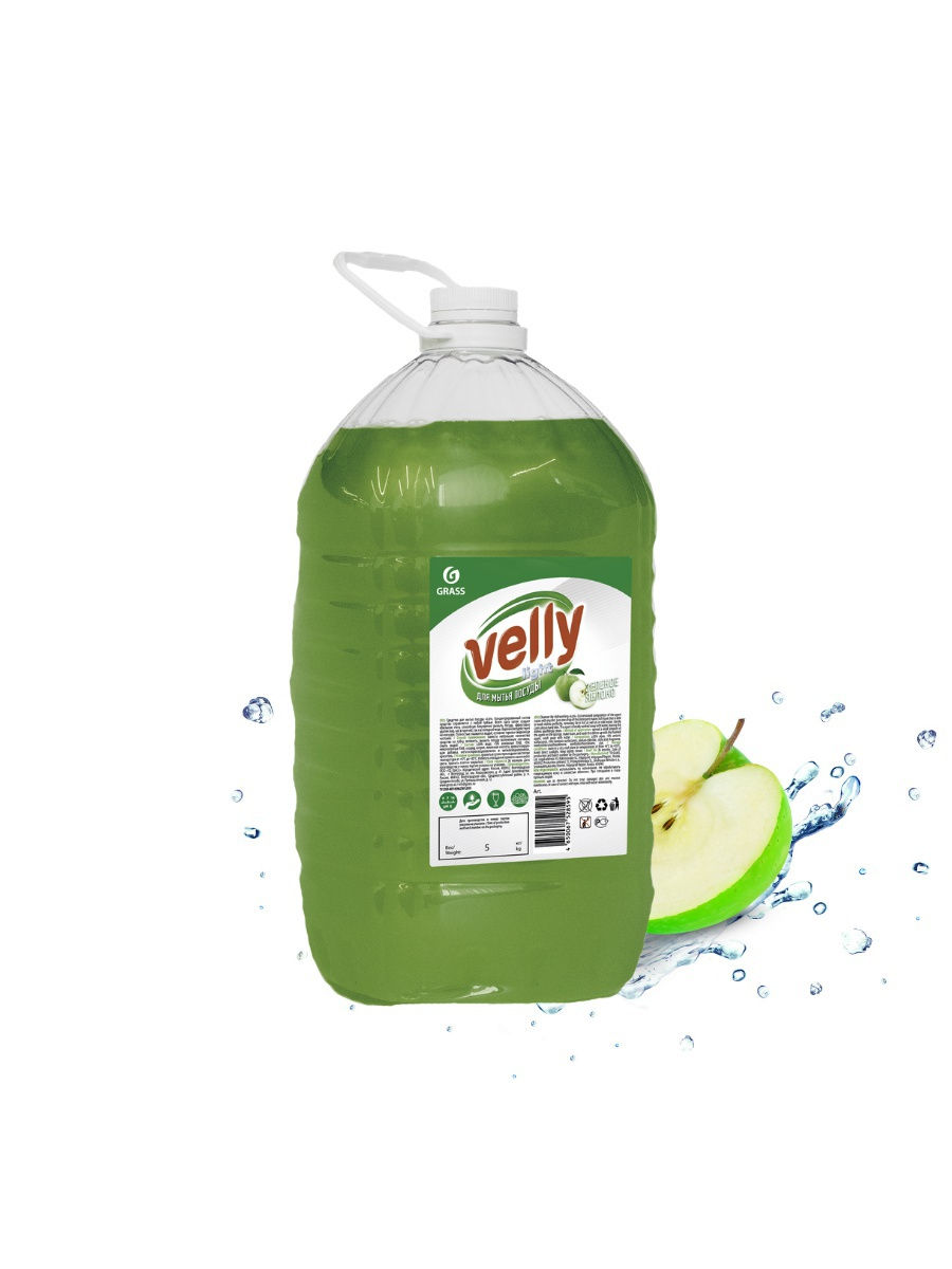 Средство для мытья посуды "Velly" Зеленое яблоко (5,0 л) GRASS 125469