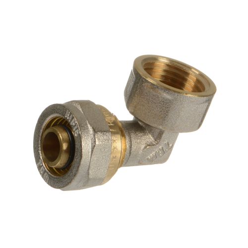 Угольник для металлопластиковой трубы 16 х 1/2"(15 мм) цанга внутренняя