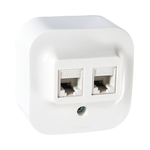 Розетка комп.-комп. RJ45 ОУ 5e UTP Quteo Legrand двойная (782228) белый