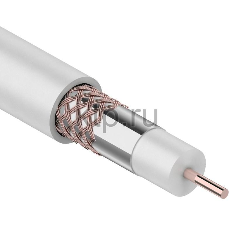 RG-6U+CU коаксиальный телевизионный кабель, 75 Ом,с медной жилой 305м., белый REXANT