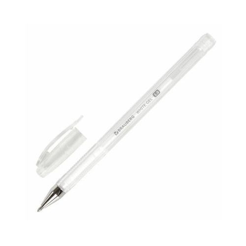 Ручка гелевая белая 0,5mm BRAUBERG "White Pastel" 143417