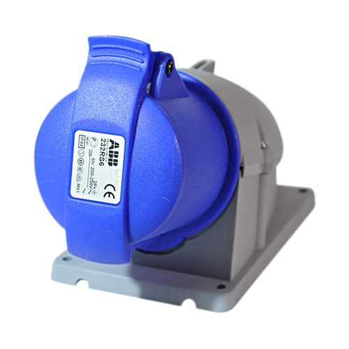 Силовая розетка на стену с крышкой ABB 232 RS6 2P+PE 32А IP44