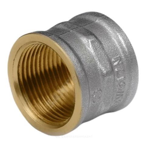 Муфта никель   1/2"(15мм) внутр-внутр ГОСТ Aquasfera 9018-01
